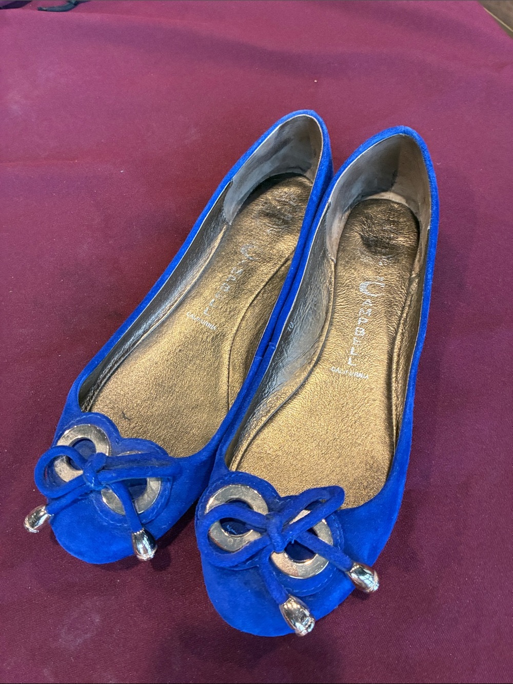 Jeffrey Campbell Women's Blue Suede Ballet Flats